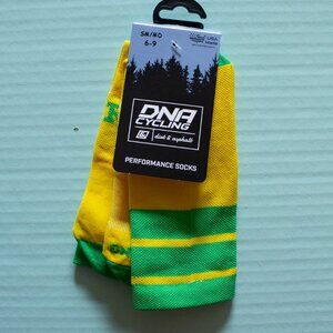 DNA Cycling - Yellow and Green Performance Socks - Mens 6-9
